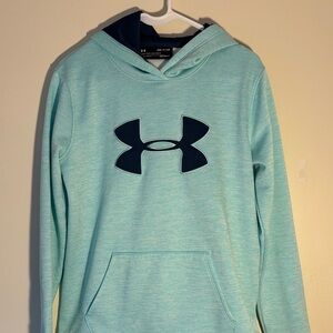 Under Armour Aqua Hoodie with Navy Logo